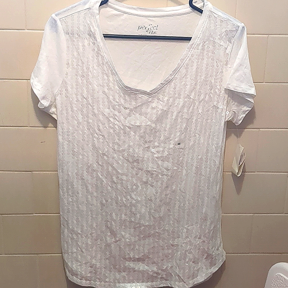 Sequin white t shirt